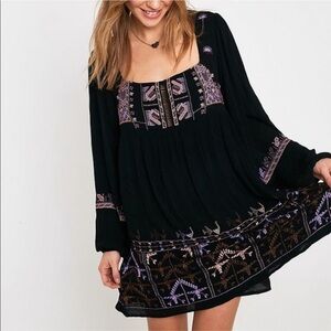 Free People Rhiannon Embroidered Mini Dress XS